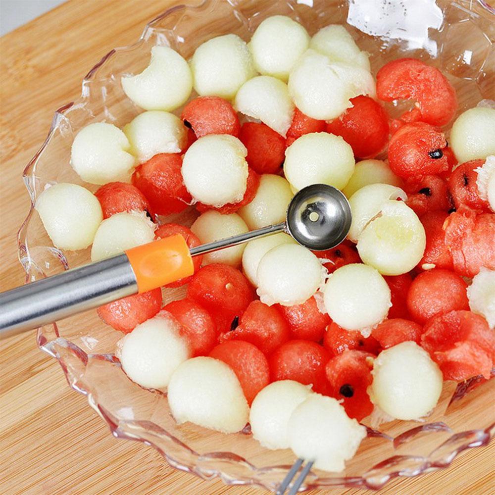 Stainless Steel Double-Sided Melon Baller - Fruit & Vegetable Carving Tool