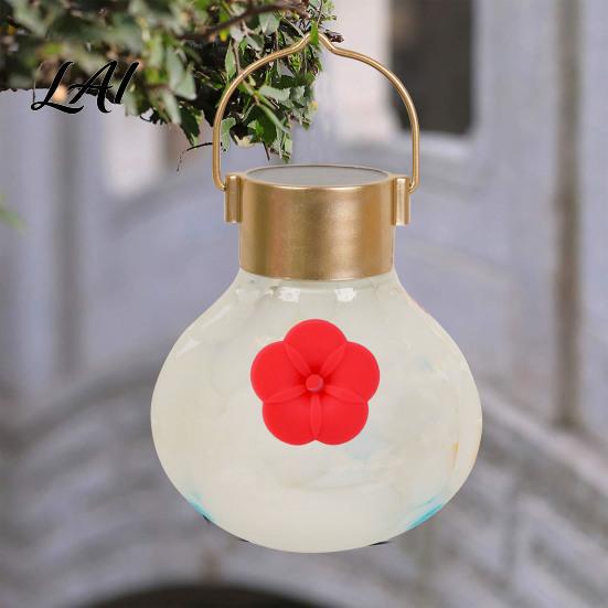Silicone Hummingbird Feeder Parts 4PCS Replacement Parts Simulated Red Flowers Shape Universal Scratch-free Bird Part Fit Waterproof Accessories,