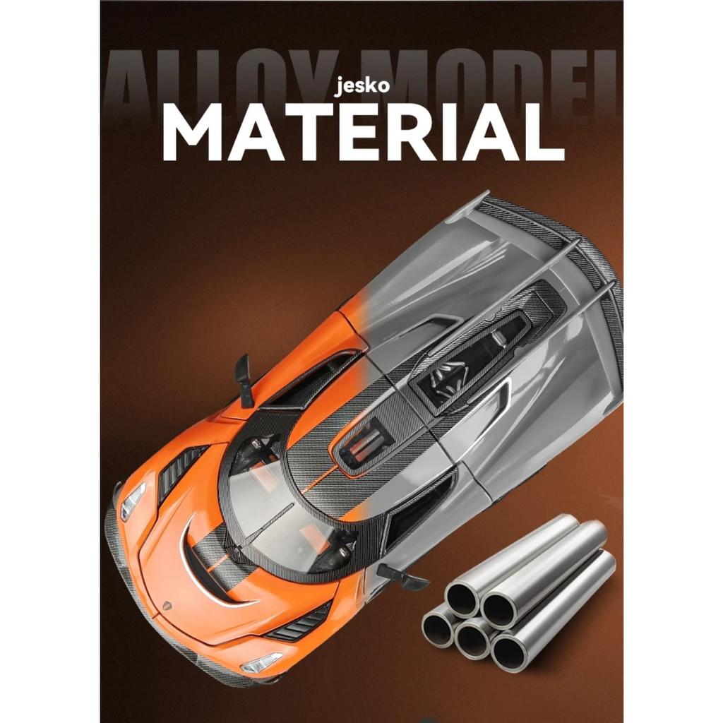 1/24 Koenigsegg Jesko Supercar Κράμα Die Cast Μοντέλο Παιχνιδιού Αυτοκινήτου Ήχος και Φως Pull Back Παιδικό Παιχνίδι Συλλεκτικά Δώρο Γενεθλίων