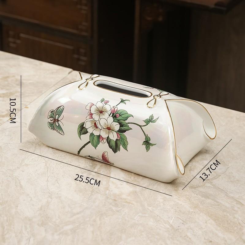 

Chinese Ceramic Tissue Box Creative Dining Table Decoration Tissue Storage Box Home Decoration Kitchen Napkin Tissue Holder Gift