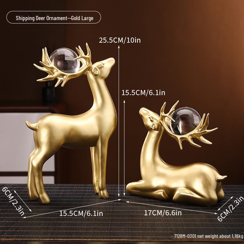 

Double Deer Feng Shui Ornament for Wealth and Prosperity - Ideal Entryway Decoration and Housewarming Gift.