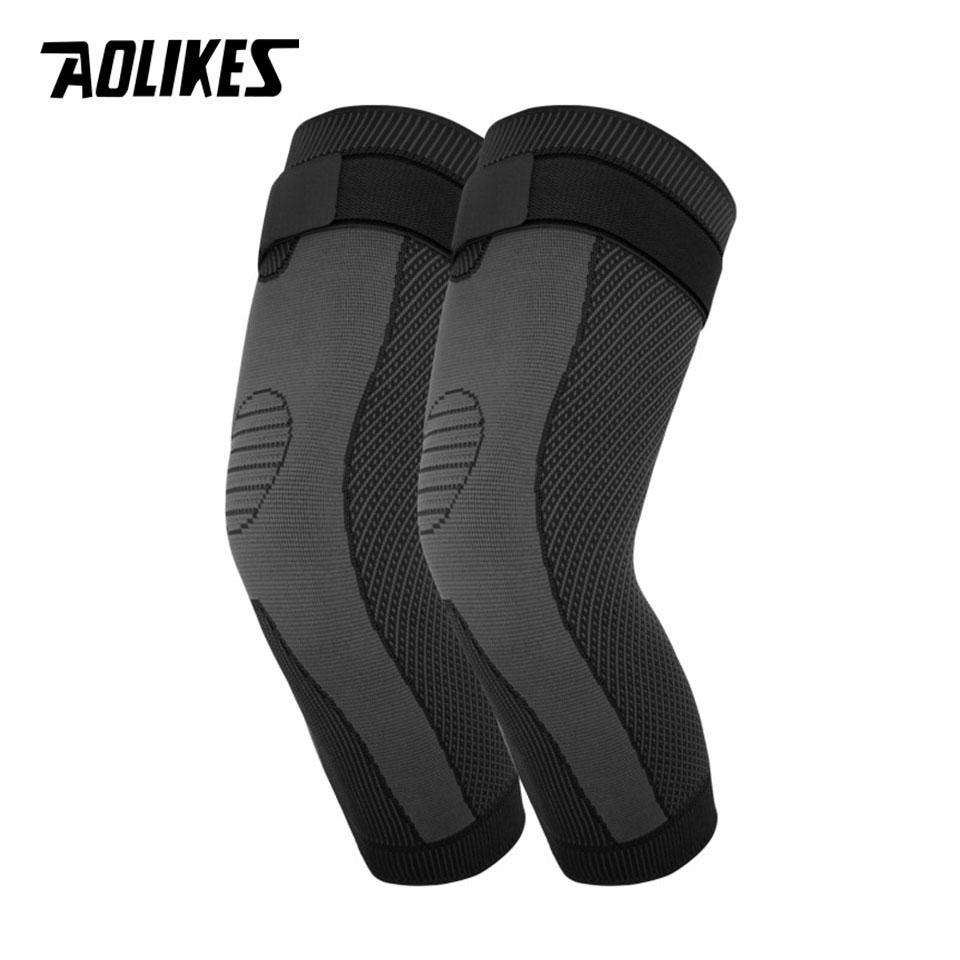 Aolikes Sport Full Leg Compression Sleeves Knee Braces Support Protector For Weightlifting Arthritis Joint Pain Relief