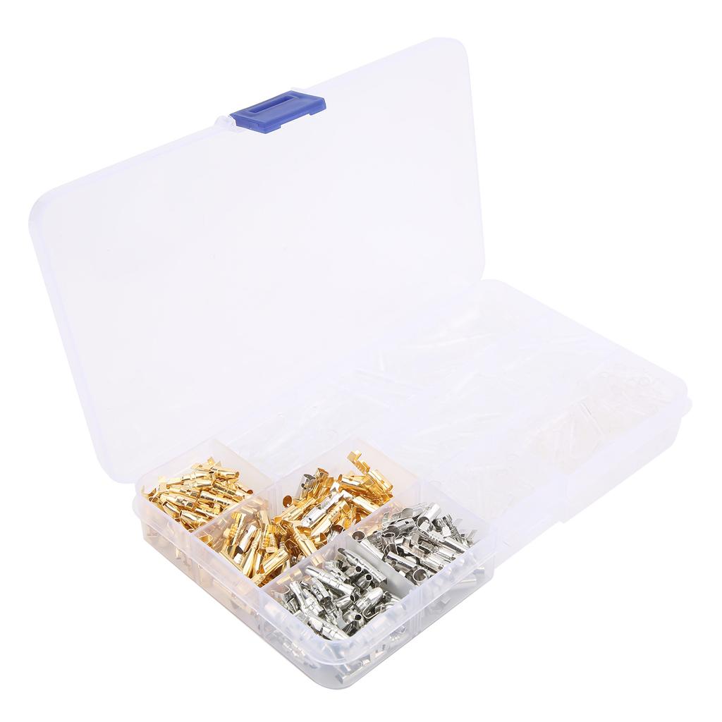 400Pcs Motorcycle Connector Plastic Male Female Electrical Terminal Gold Silver 3.9mm