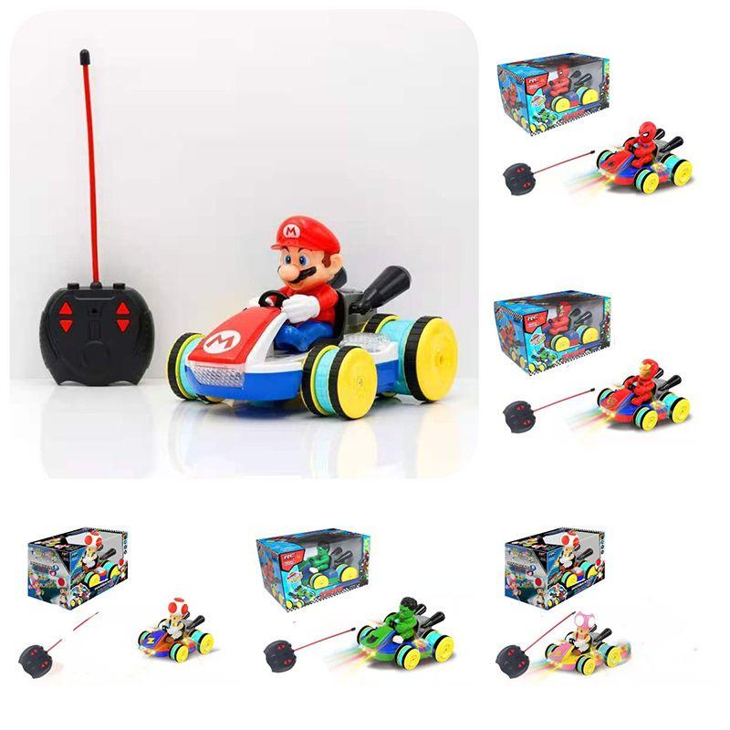 Super Mario Spiderman Hulk Iron Man Ferngesteuertes Auto Bunte Lichter und Musik Erlebnis für Kinder
