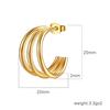 Ins Fashion Stainless Steel Multi-layer Earrings Trendy Women's High-end 18K Gold Irregular Titanium Steel Earrings