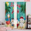 2pcs,2D Plane Printing Minimalist Curtains Flamingo & Snowman Tropical Ocean Polyester Woven (without Rod) Home Decor Perfect