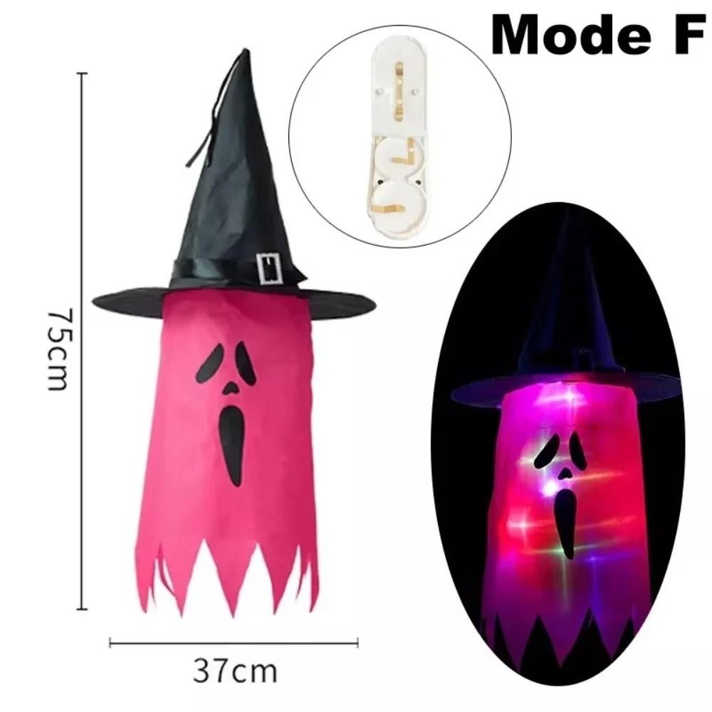 Lightweight Witch Hat Lanterns Hanging Decoration LED Glowing Light Halloween
