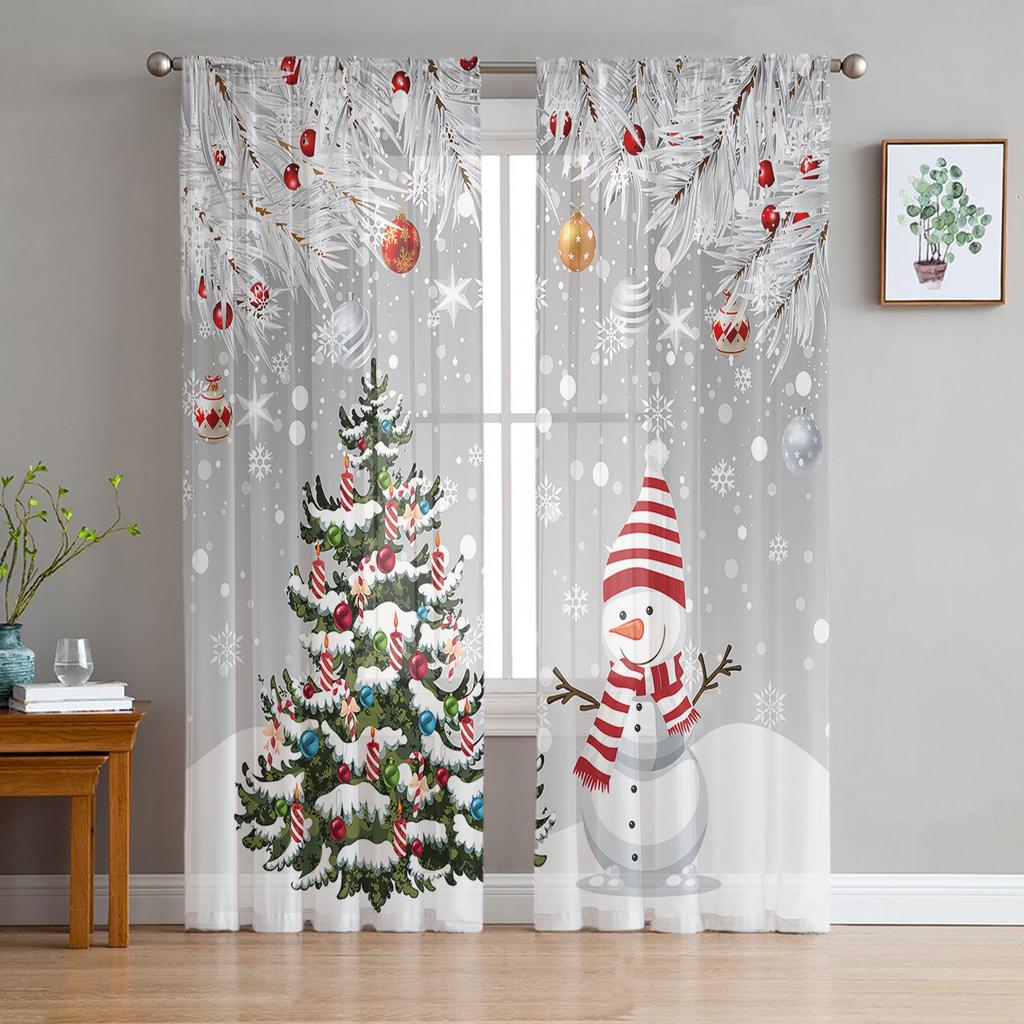 Mantovana Per Finestra Con Pupazzo Di Neve E Fiocchi – Tenda Corta Blu 137x45 Cm, Per Cucina, Bagno, Camera