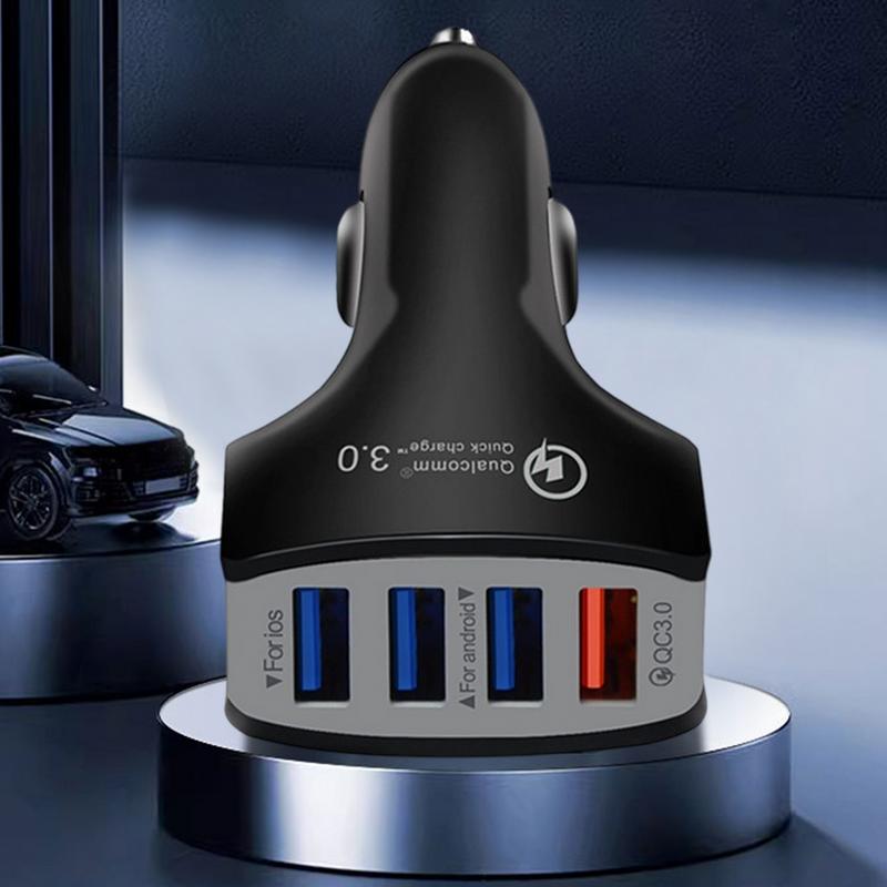 Fast Charging 4 Ports USB Car Charger Consumer USB Car Charger Adapter Electronics for Camping Truck Vehicle Family Trips
