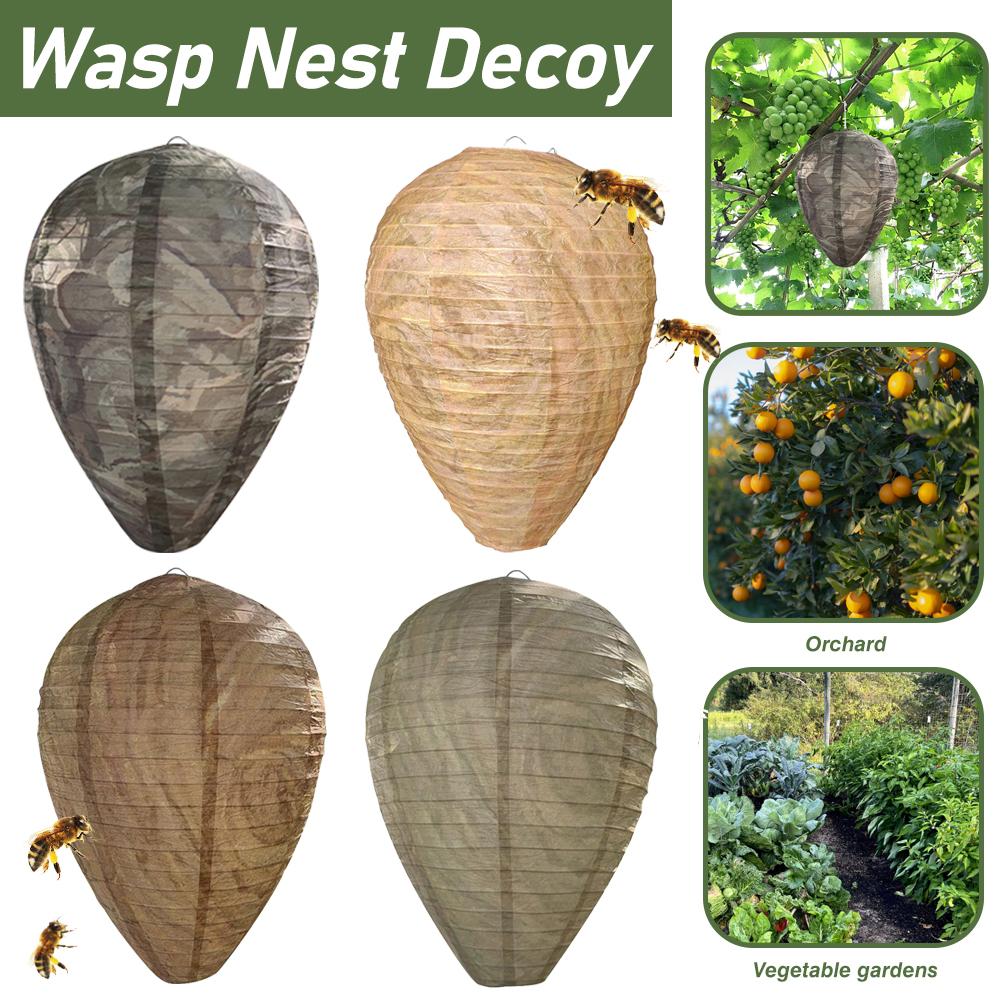2-5pcs Hanging Wasp Deterrent Paper Hornet Fake Wasp Nest Repellent Hornets Safe Fake Trap Safe Garden Repellent Trap for Yard