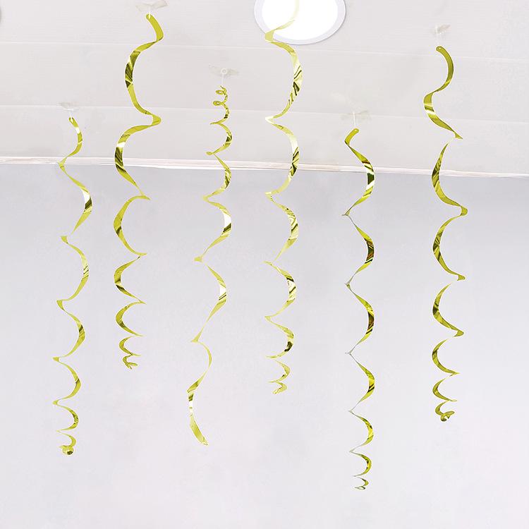 Festival & Birthday Swirl Ceiling Decorations: Hanging PVC Ornament for Windows, Corridors, and More.