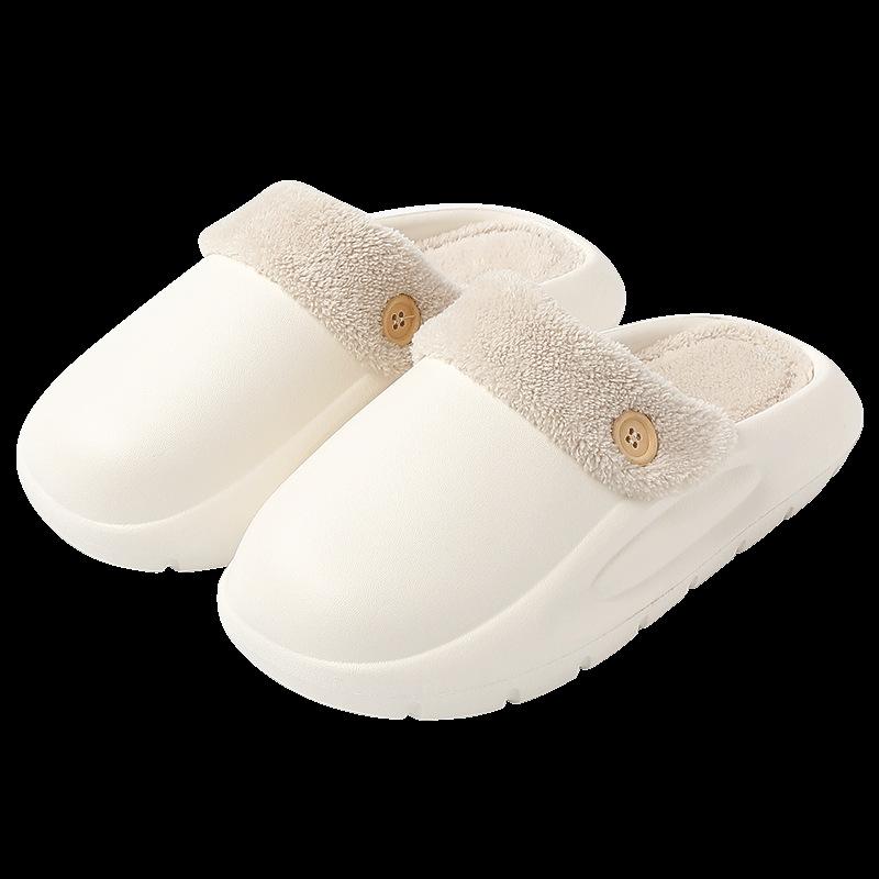 Pantoufles en coton amovibles et lavables automne et hiver nouvelles pantoufles d'intérieur en peluche imperméables et antidérapantes hiver