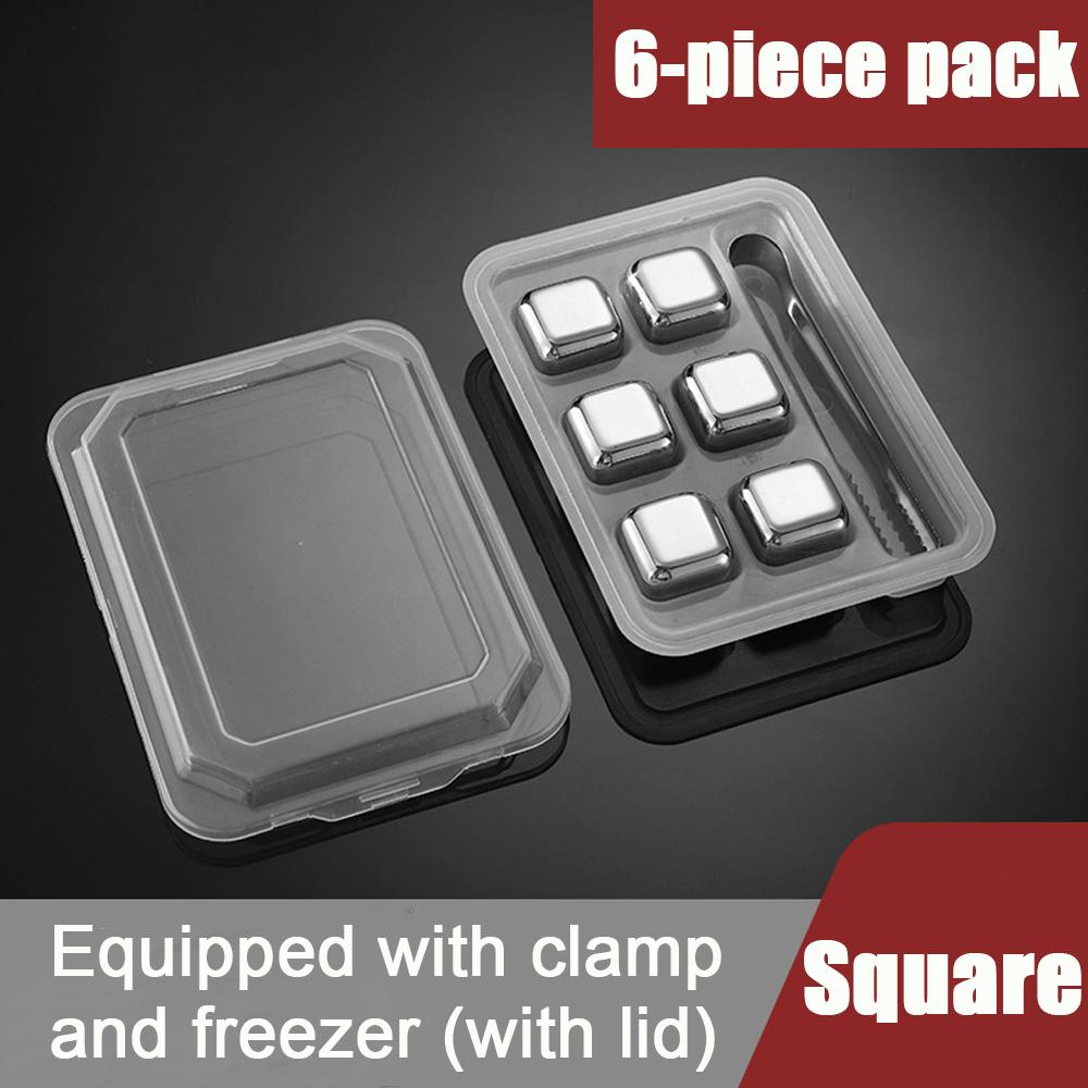 4-8pcs Stainless Steel Ice Cubes Set Reusable Whiskey Stones Ice Cubes Vodka Wine Beer Liqueurs Home Party Bar Chiller Tools