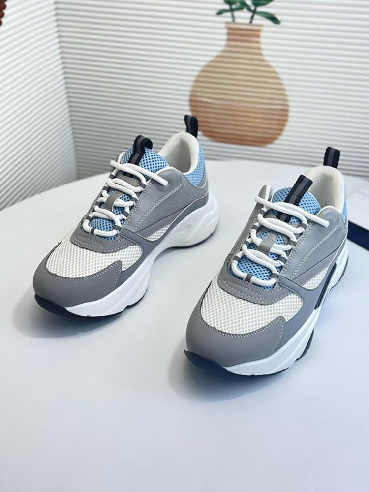 İlkbahar Yaz Moda Günlük Rahat Düz Taban Alçak Üst B22 Erkek Yuvarlak Burun Nefes Alabilen File Kumaş Yama İşçiliği Bağcıklı Ayakkabılar