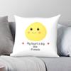 Kawaii Big Heart Pomelo Pillowcase Polyester Linen Velvet Pattern Zip Decorative Car Cushion Cover Wholesale X