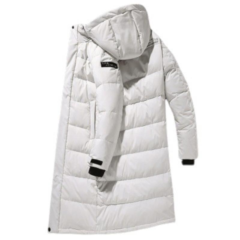 Men's down jacket mid-length hooded winter new thickened over-the-knee jacket men's casual couple style same style