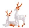 Resin Deer Showpiece, Hiran Statue For Living Room, White & Red - 8.5 Inch