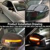 For Mercedes Benz C Class W204 S204 07-14 Viano Vito W639 ML W164 LED Dynamic Turn Signal Light Side Mirror Indicator Blinker
