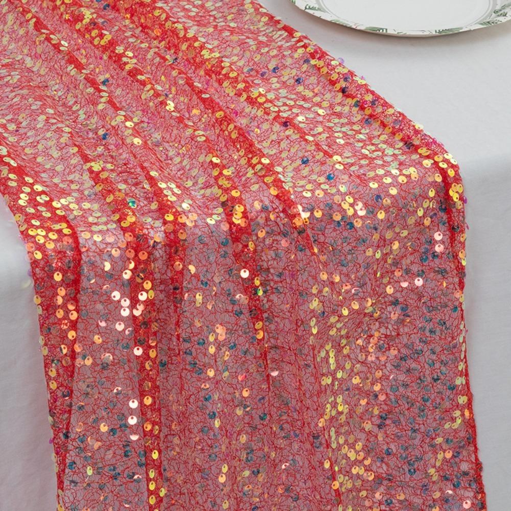 

Русалка Настільна доріжка Блискітки Паєтки Прикраси для вечірки Нова Скатертина Весілля Вечірка з нагоди дня народження червоний