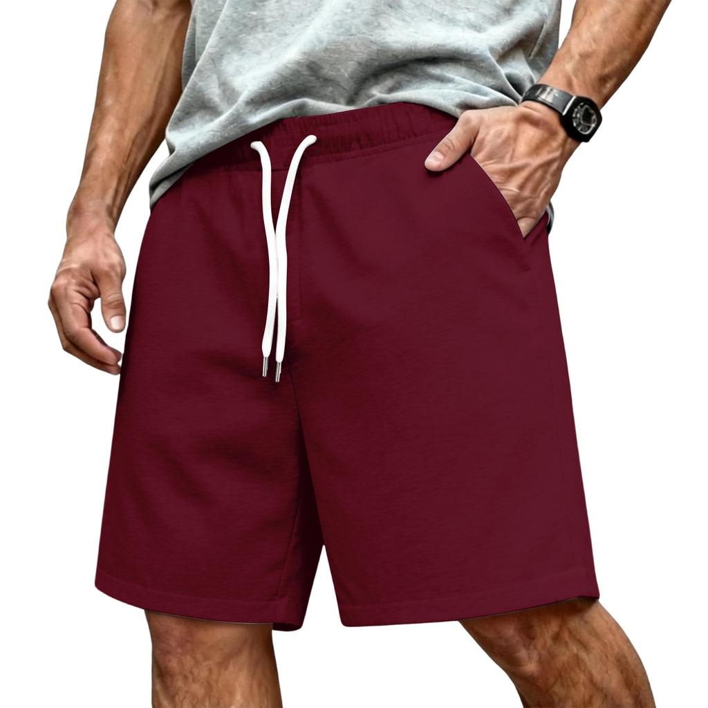 Pantaloncini da uomo basic con coulisse, vestibilità ampia, casual, sportivi, estivi, con elastico regolabile in vita e tasche laterali, per l'uso quotidiano