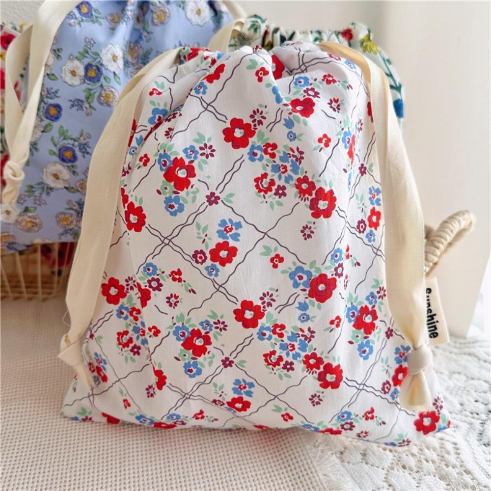 Large Capacity Travel Drawstring Bags Flower Print Underwear Storage Bags Clothes Organizer  Travel