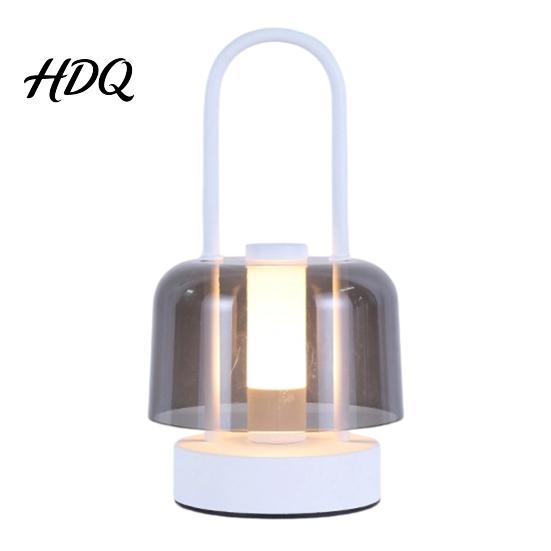 Outdoor Dining Table Light Cordless LED Lamp Portable Rechargeable Desk with Handle Stepless Dimming Nightstand Lamp Touch Control Modern Minimalist