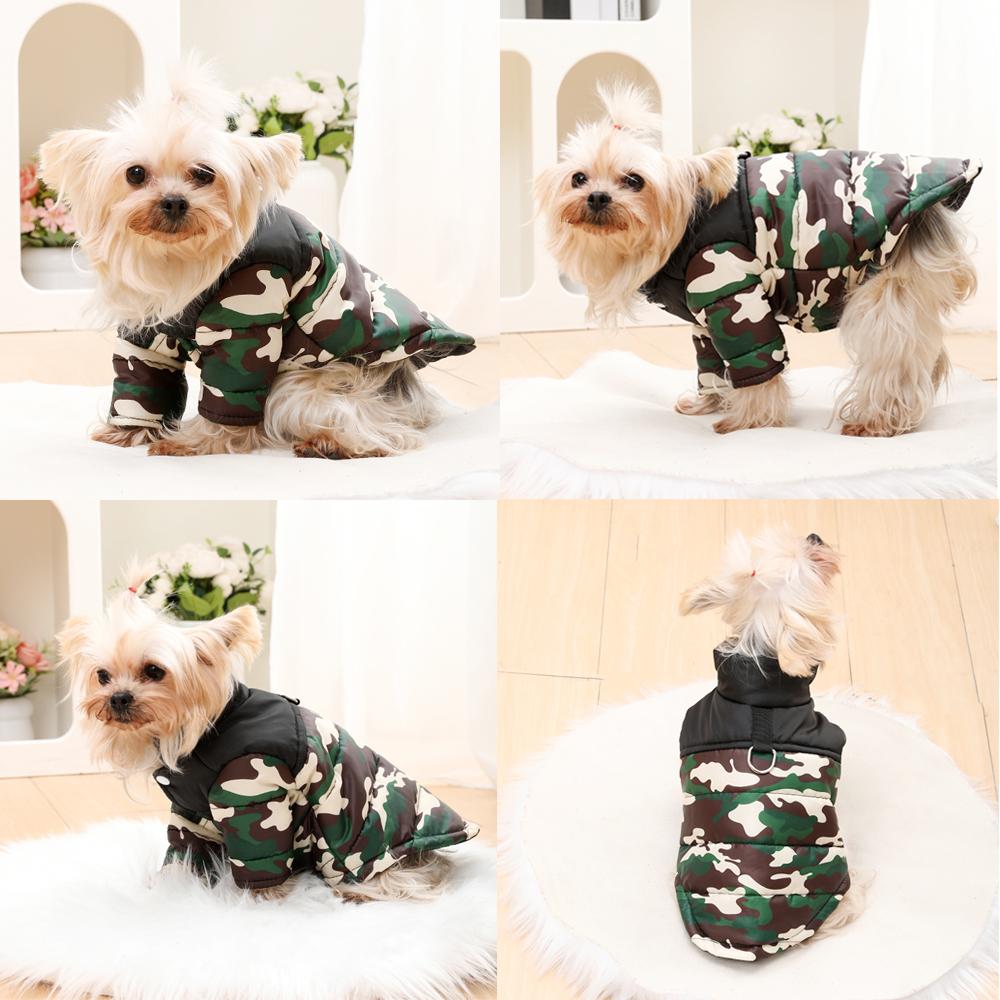 Dog Jacket Winter Warm Pet Clothes For Small Medium Dogs Cat Waterproof Puppy Padded Vest Coat With D-ring Yorkie Pug Outfits