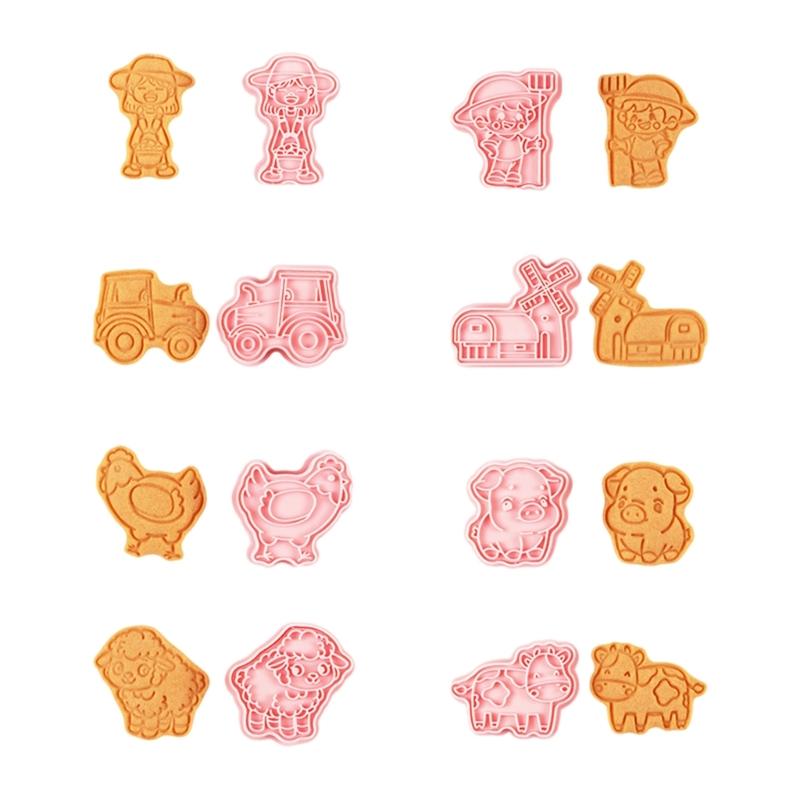 Pack of 8 Biscuit Molds Cookie Molds Farm Animal Shape Biscuit Cutter Cookie Tool Present for Baking Enthusiasts 1