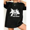 Oversized T Shirt Black Ankh And Eye Of Horus With Dog Heads Eternal Guardians Print Casual Wear For Women  Streetwear Fashion Trendy Graphic Tee