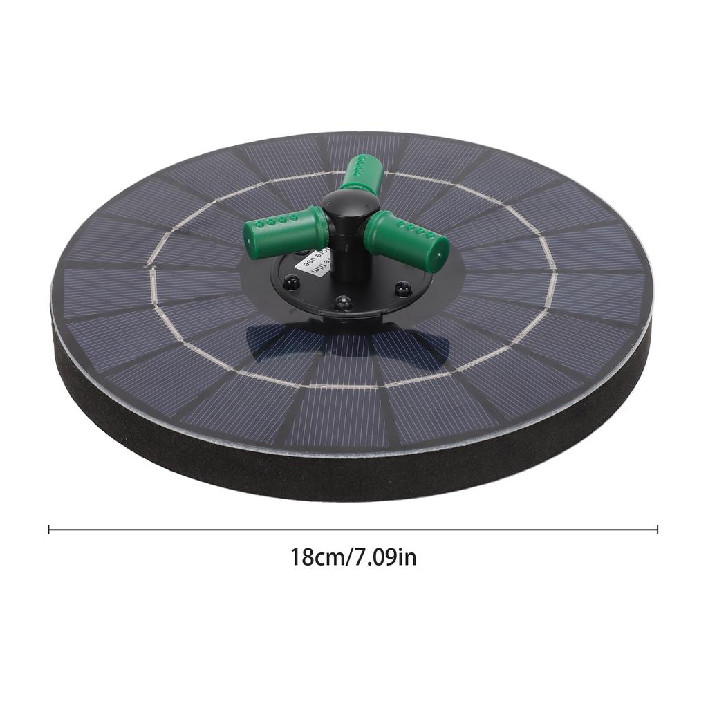 Solar Fountain with RGB Color Light, 4W 9V High Efficiency Glass Solar Panel, Floating Fountain Pump with 7 Sprayer