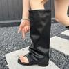 Spring Autumn Clip Toe Sandals Summer Fashion Trend Flats Trouser Legs Boots Casual Dress Street Style Shoes