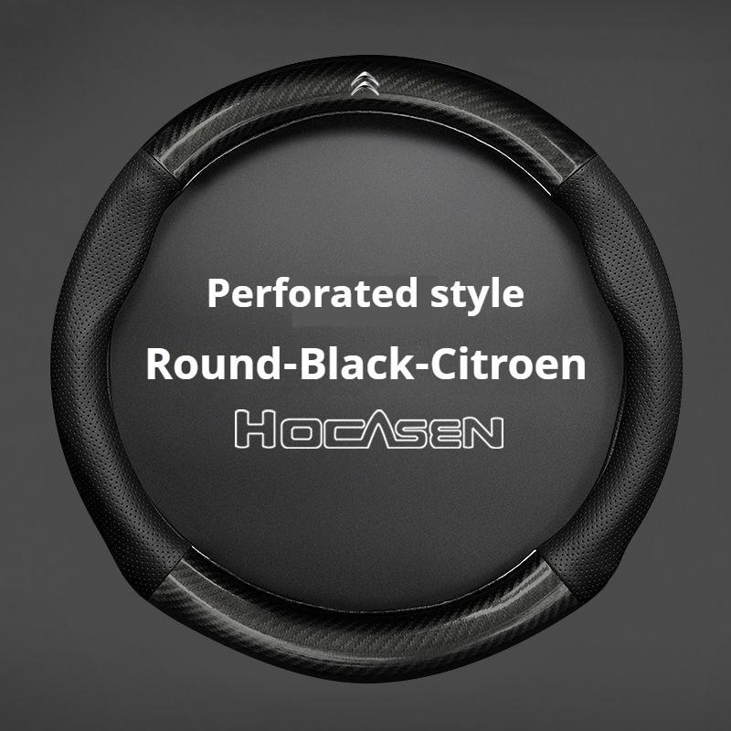 Kohlefaser-Leder-Lenkradabdeckung Für Citroen C1 C2 C3 C4 C5 C6 C4L Berlingo Picasso Aircross Sega Ely See Zubehör aik256