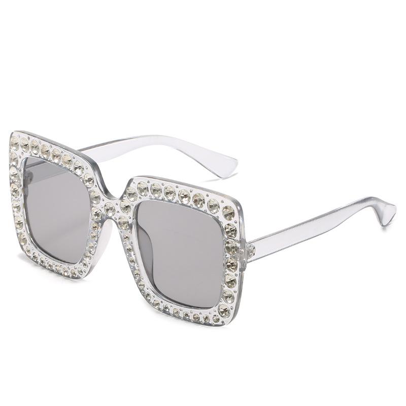Vintage Oversized Square Sunglasses Women Luxury Crystal Rhinestone Eyewear Colorful Diamond Big Frame Sun Glasses