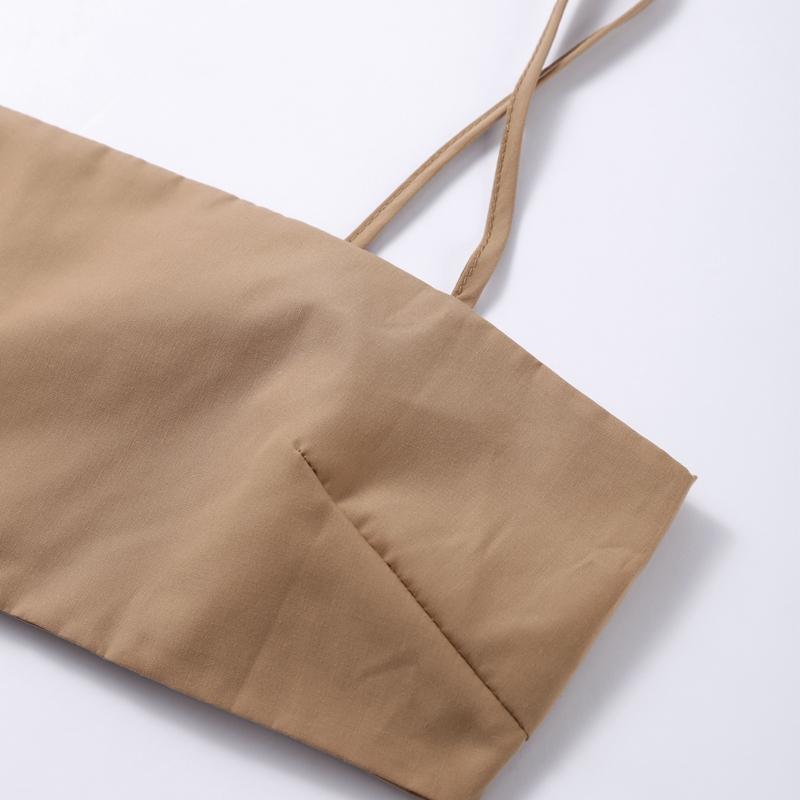 Women Elegant Cotton Camisole Top Casual Skirt Suit 2025 Spring and Summer Fashion Solid Color Sexy Wrapped Vest Long Skirt Set