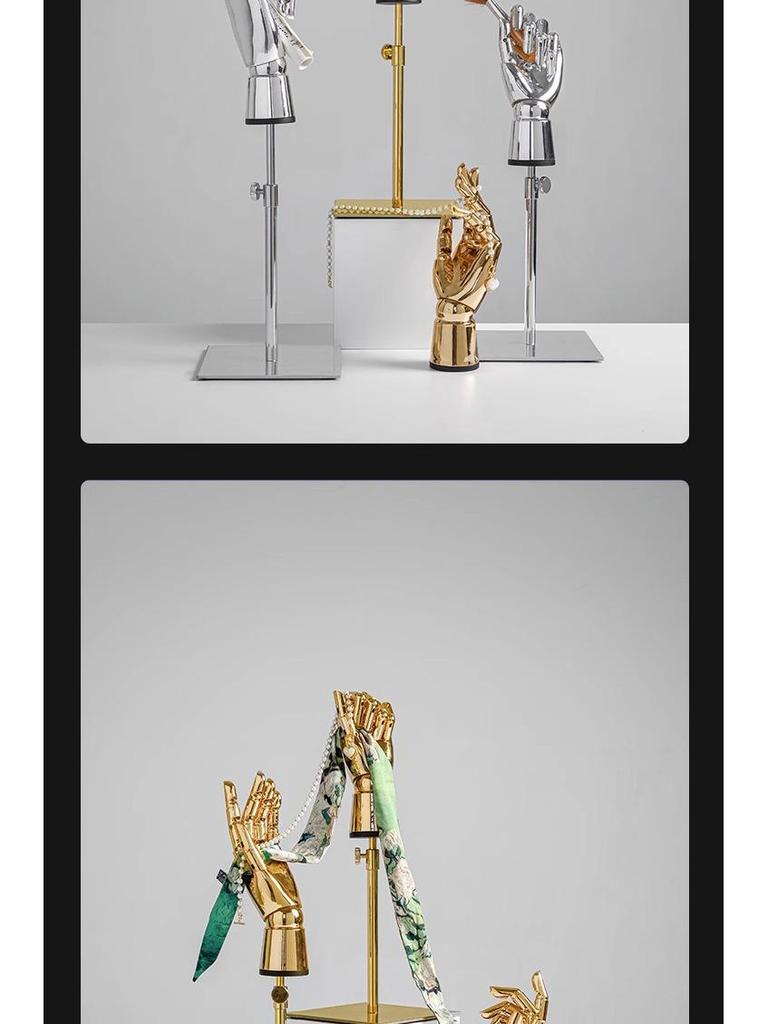 Electroplated Jewelry Display Stand: Mannequin Hand for Clothing Store Window, Glove Rack, and Ornament Display