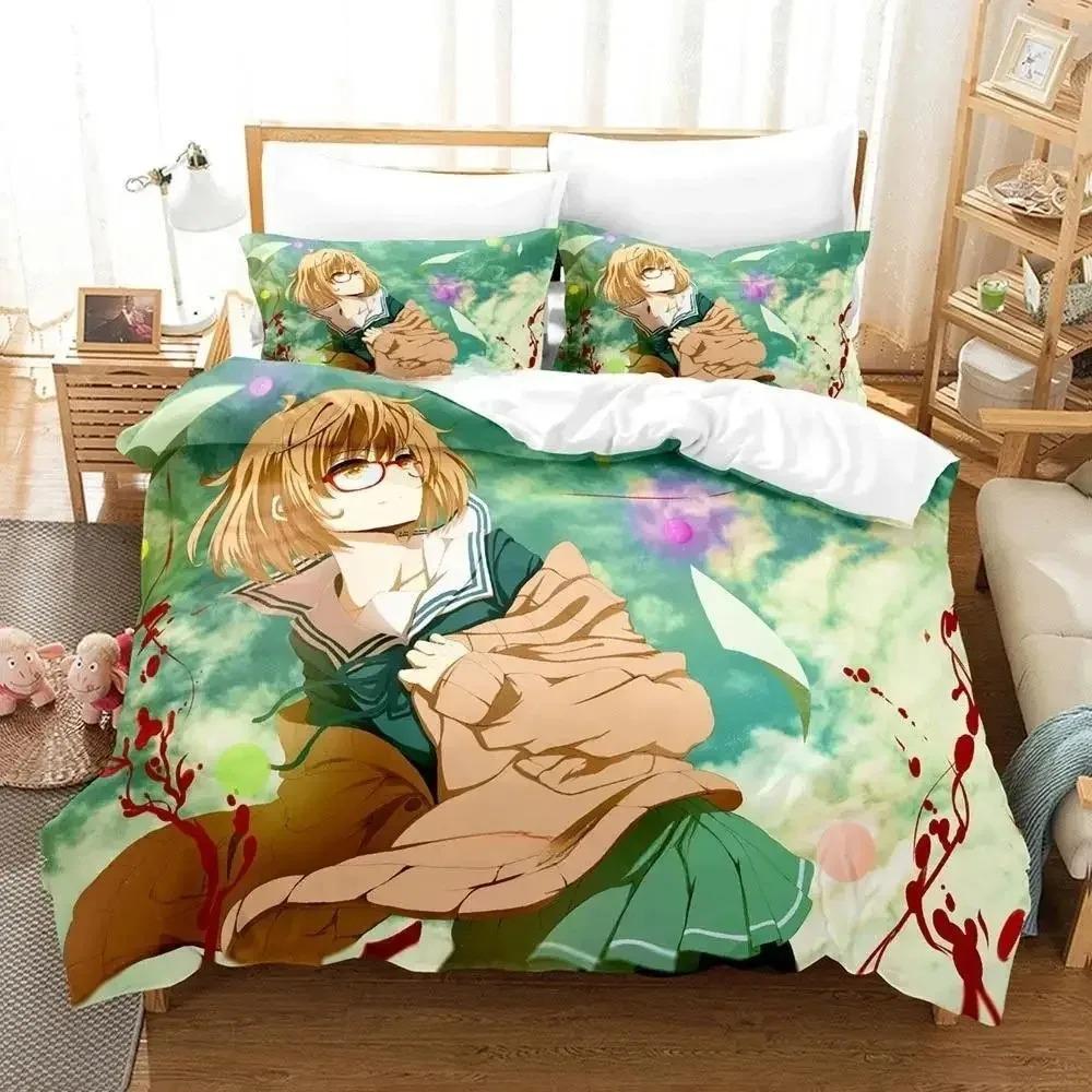Set de pat nou Beyond the Boundary Set de trei piese Desen animat Anime Set Adult Copil Dormitor Husă de plapumă Seturi 3D Kawaii Fată Textile de casă