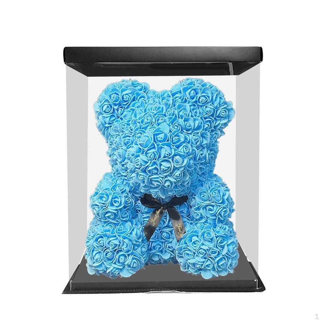 Kreativer Schaumstoffblumenbär in einer Schachtel für Muttertagsgeschenke an geliebte Menschen