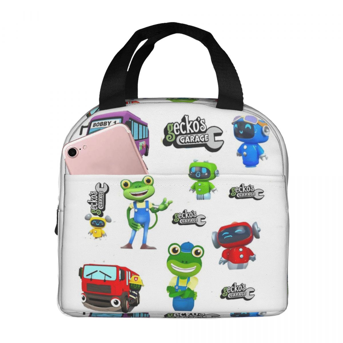 Geckos Garage Cartoon Kids Insulated Lunch Bag for Kids School Cooler Thermal Food Box Tote Leakproof Lunch Boxes Container One Size