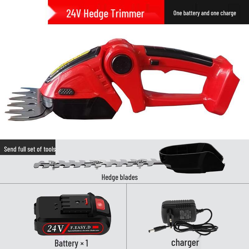 Rechargeable Dual-Purpose Electric Hedge Trimmer and Pruner - One-Handed Lawn & Garden Tool