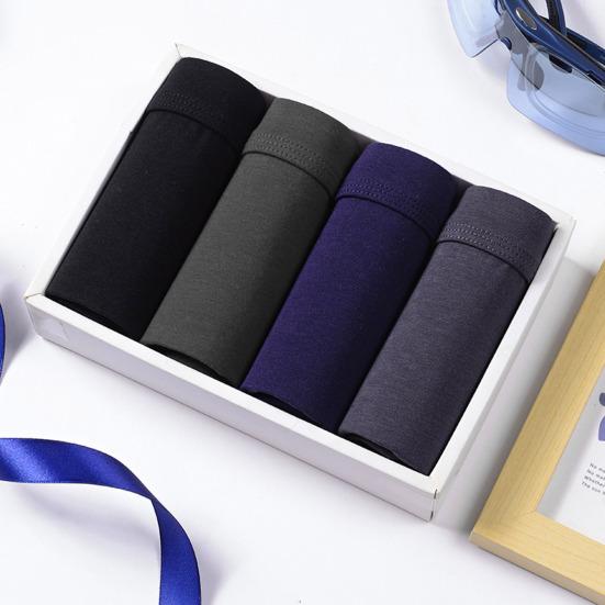 Boxerunterwäsche für Herren, mittelhoher Schnitt, elastischer Bund, U-konvexe Shorts, Höschen, einfarbig, atmungsaktiv, glatte Linien, schnelltrocknende Unterwäsche