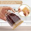 9oz Glasbehälter mit luftdichten Bambusdeckeln - Klare Glas Vorratsbehälter Kleines quadratisches Behälterset für Küchengewürze