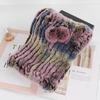New lady real rex rabbit fur hat Natural warm rex rabbit fur hat scarf Women hand knitted soft real rabbit fur caps scarves