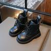 2024 New Children's Autumn Boots Solid Color Causal Black Boots for Girl Fashion Thick Bottom Versatile Kids Simple Ankle Boots