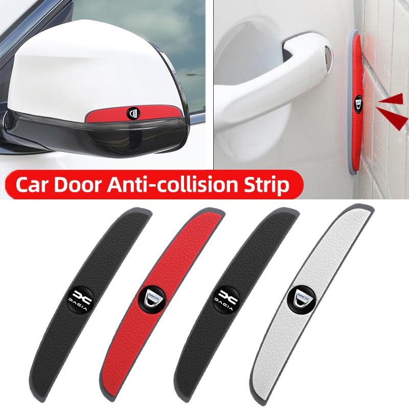 BGT1 4Pcs Rubber Anti Collision Strip Car Door Rearview Mirror Protector Stickers For Dacia Logan Sandero Duster Stepway Jogger Lodgy