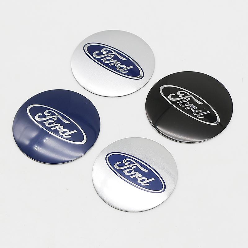 4pcs 56mm 60mm 65mm Aluminum Auto Wheel Center Hub Cap Sticker For Ford Mondeo Fiesta Explorer Fusion Escape Shelby Edge Styling CVT1