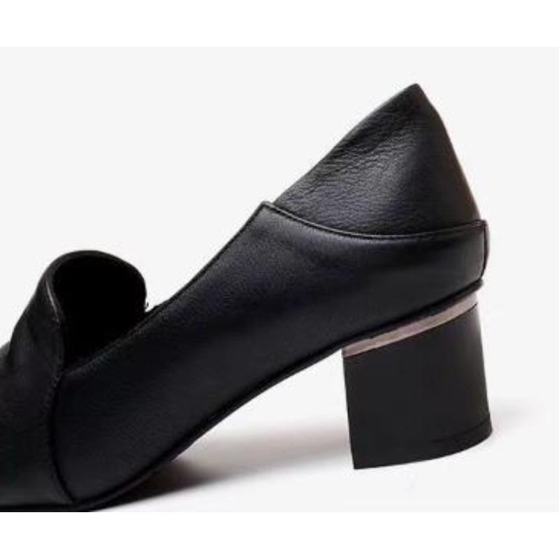 Cowhide Breathable Hole Shoes Women Mid Heeled Sandals Spring Elegant Stylish Shoes Wedding Banquet Trendy Shoes