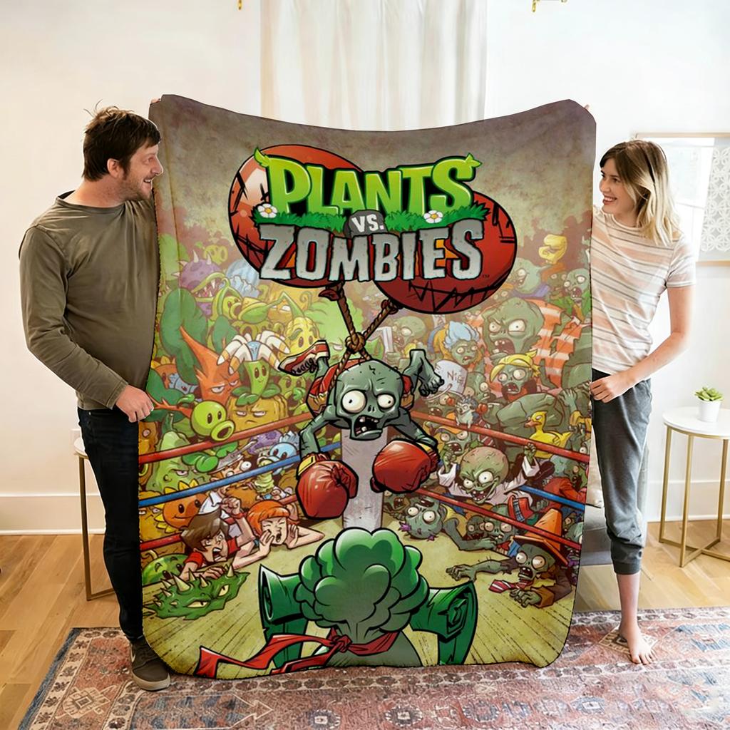 P-Plants Vs Z-Zombi Printed Fleece Throw Blanket Children Warm Soft Blankets for Sofa Bed Cover Blanket Travel Office Gift New