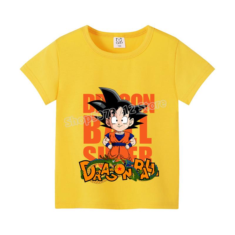 Dragons Ball Z T-shirt Goku Cartoon Anime Figures Short Sleeves Casual Kid Tee Y2K Round Neck Top Boy Summer Child Clothing Gift
