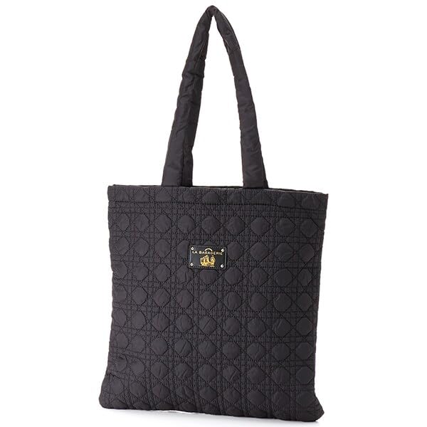 Labagagery Two-Tone Quilted Big Tote Bag B007601 Black (10)