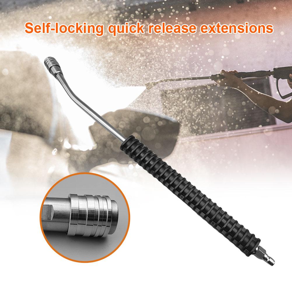 High Pressure Car Jet Washer Lance Nozzle 1/4 Quick Connect Washer Lance Extension Nozzle Stainless Steel Water Gun Extender Rod